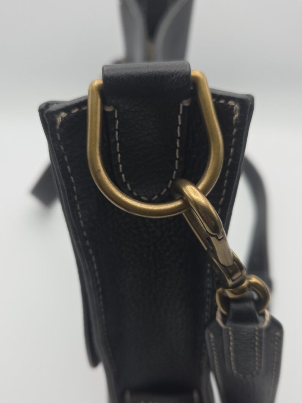 Ralph Lauren Pebble Black Leather Shoulder Bag with Dust Cover - Picture 10 of 13